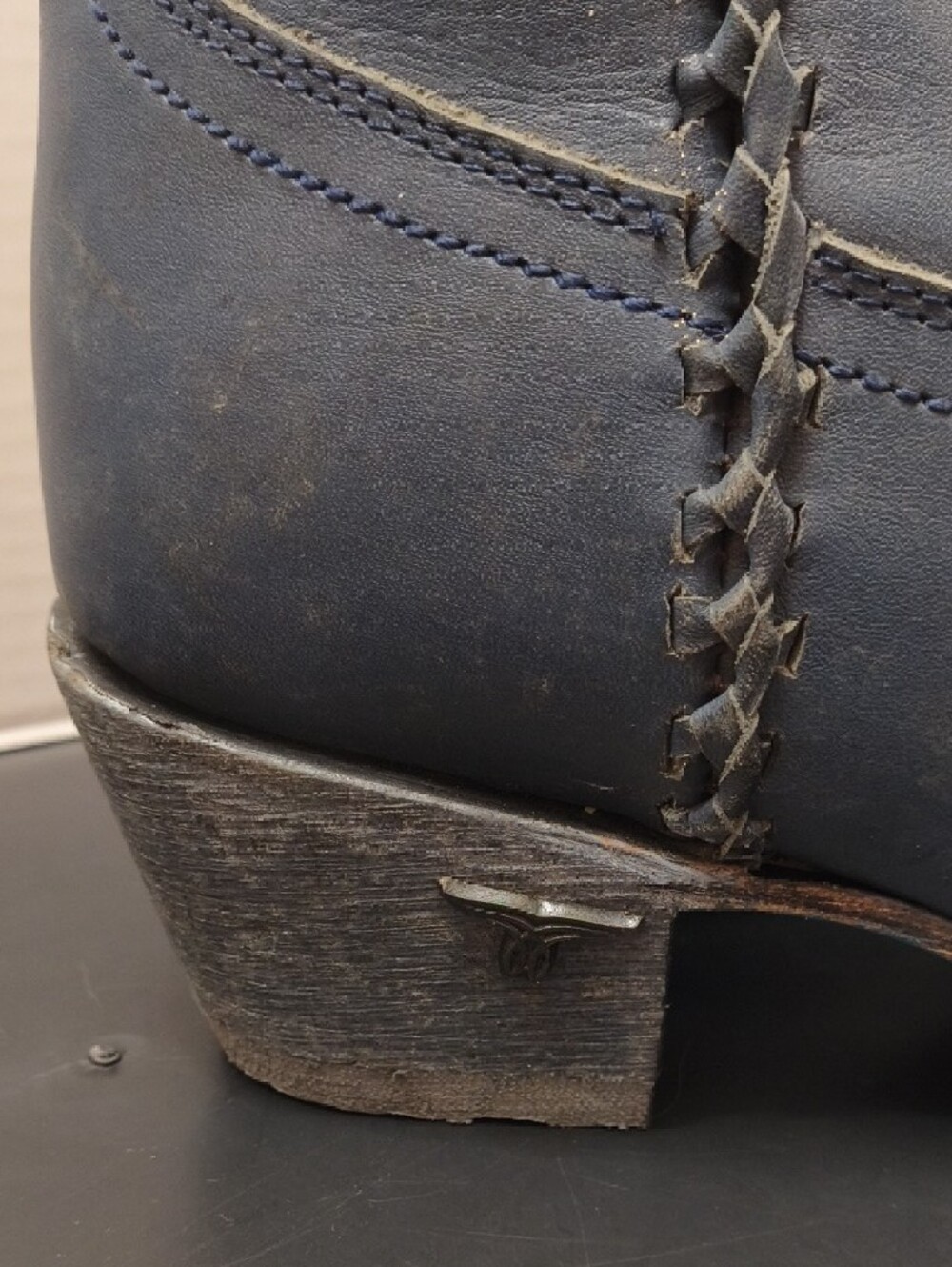 NWOB Lane Women's Tall Western Blue Leather Boots - Picture 3 of 11